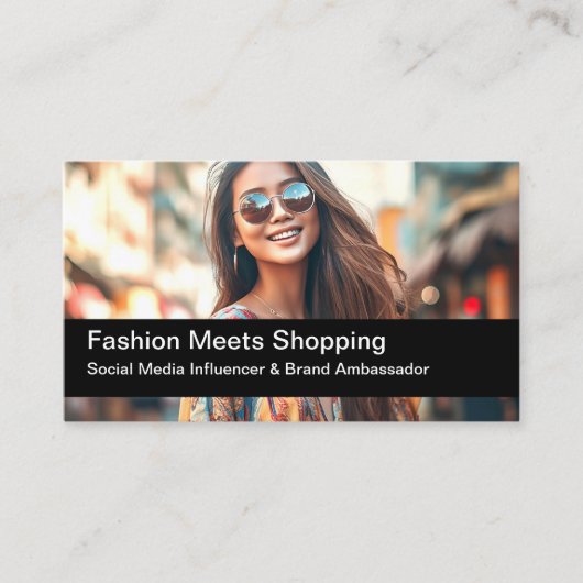 トレンディーファッションインフルエンサー写真名刺 名刺 (正面)