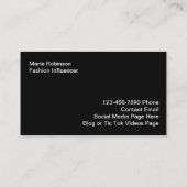 トレンディーファッションインフルエンサー写真名刺 名刺 (裏面)