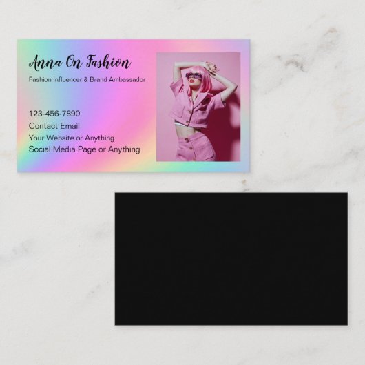 トレンディーファッションインフルエンサー及びプロモーション 名刺 (正面/裏面)