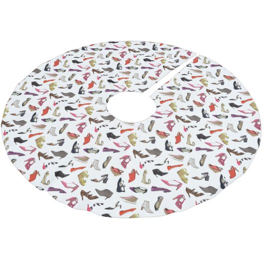 トレンディーファッションシューズクリスマスツリースカート ブラッシュドポリエステルツリースカート (アングル)