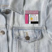 トレンディーファッションニュースプリントピンクレオパードと名前 缶バッジ (インサイチュ)