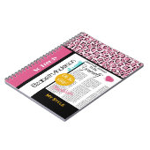 トレンディーファッションニュースプリントPink Leopard and Name ノートブック (左側)