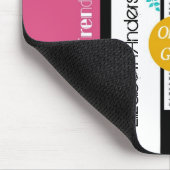 トレンディーファッションニュースプリントPink Leopard and Name マウスパッド (コーナー)