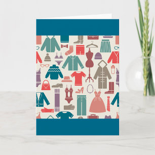 トレンディーファッションパタスタイリッシューン衣服図 カード