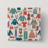 トレンディーファッションパタスタイリッシューン衣服図 缶バッジ (正面)