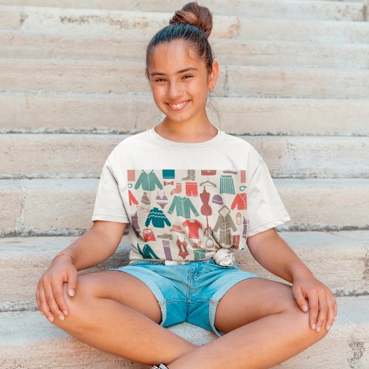 トレンディーファッションパタスタイリッシューン衣服図 Tシャツ