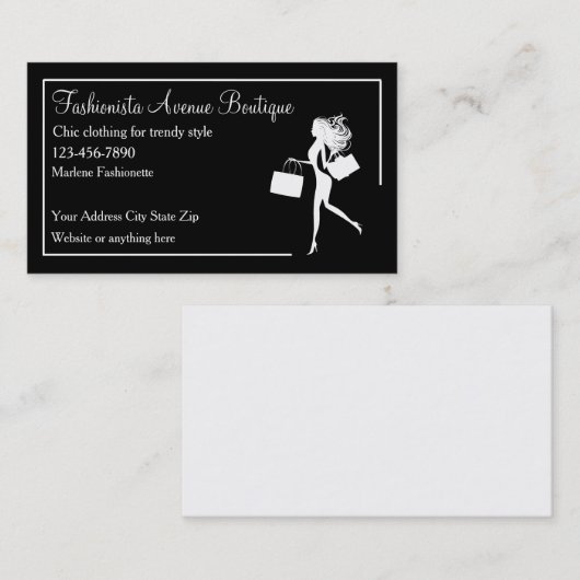 トレンディーファッションブティックアパレルストア 名刺 (正面/裏面)