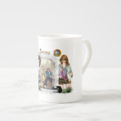 トレンディーファッションモデル ボーンチャイナマグカップ (正面右)