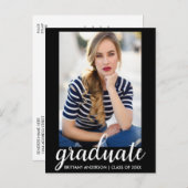 トレンディーファッション卒業パーティフォト招待状B インビテーションポストカード (正面/裏面)