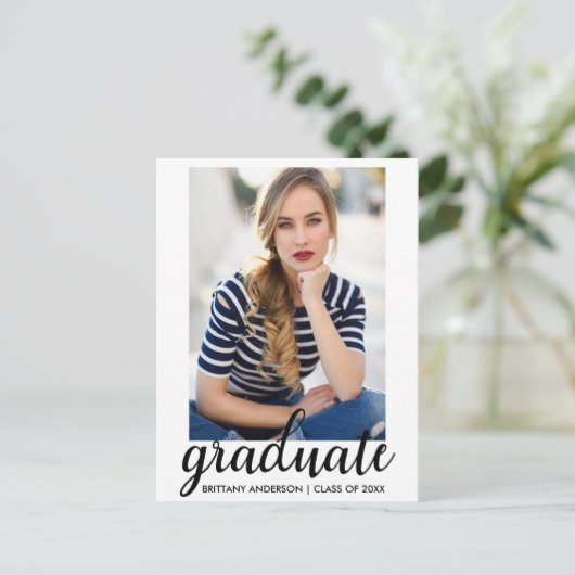 トレンディーファッション卒業パーティフォト招待状W インビテーションポストカード (スタンド正面)