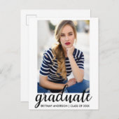 トレンディーファッション卒業写真の発表W 案内ポストカード (正面/裏面)
