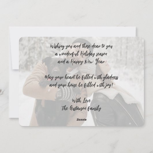 トレンディーファミリー写真（ペットポープリント付き） シーズンカード (裏面)