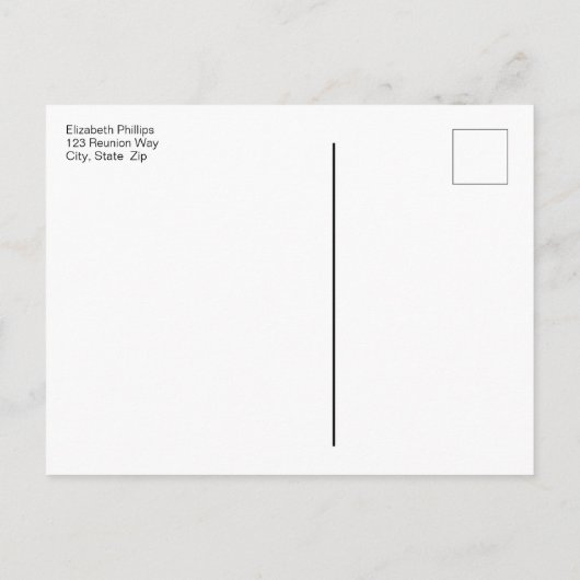 トレンディーファミリー懇親会 |日付タイポグラフィの保存 案内ポストカード (裏面)