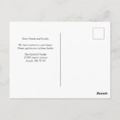 トレンディーファミリ名の前面の形状のカスタム移動 ポストカード (裏面)