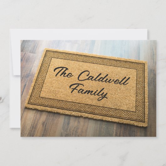 トレンディーファミリ名の前面の形状のカスタム移動 案内状 (正面)