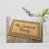 トレンディーファミリ名の前面の形状のカスタム移動 案内状 (スタンド正面)