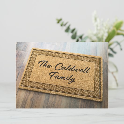 トレンディーファミリ名の前面の形状のカスタム移動 案内状 (スタンド正面)