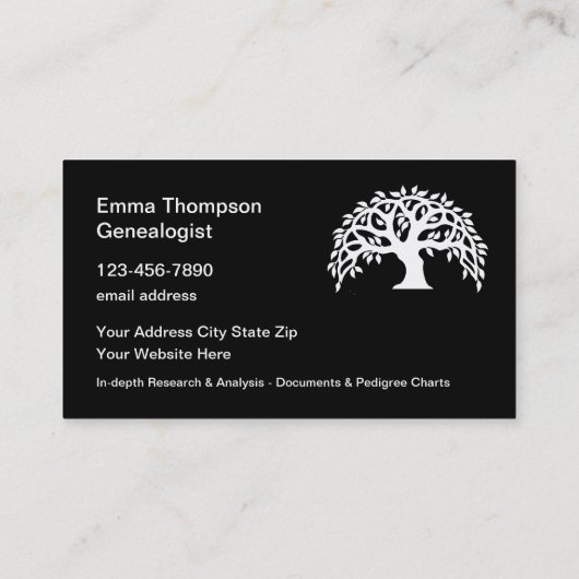 トレンディーファミリ系図学サービス 名刺 (裏面)