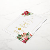 トレンディーファンシーイニシャルフローラ 箔招待状 (回転した状態)