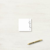 トレンディーファンシースクリプト名、パーソナライズされた白黒 ポストイット (デスク上)