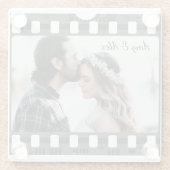 トレンディーフィルムリール映画パーソナライズされた写真枠 ガラスコースター (裏面)