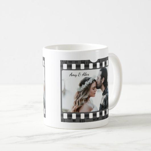 トレンディーフィルムリール映画パーソナライズされた写真枠 コーヒーマグカップ (正面右)