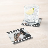 トレンディーフィルムリール映画パーソナライズされた写真枠 スクエアペーパーコースター (インサイチュ)