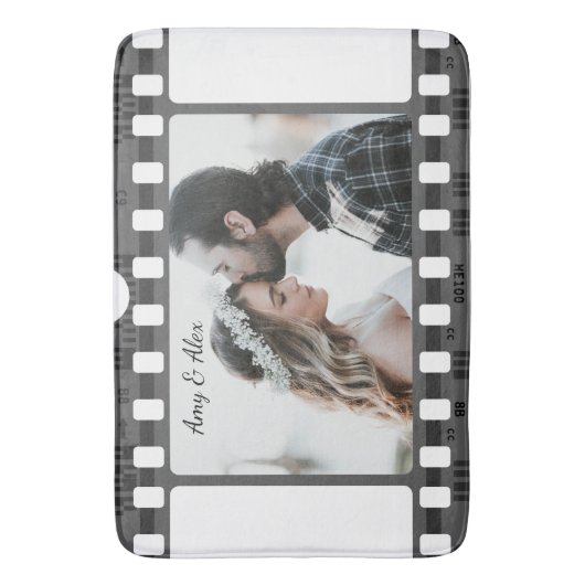 トレンディーフィルムリール映画パーソナライズされた写真枠 バスマット (正面縦)
