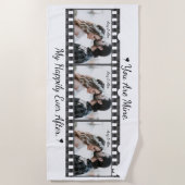 トレンディーフィルムリール映画パーソナライズされた写真枠 ビーチタオル (正面)