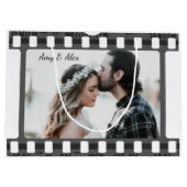 トレンディーフィルムリール映画パーソナライズされた写真枠 ラージペーパーバッグ (裏面)