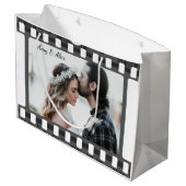 トレンディーフィルムリール映画パーソナライズされた写真枠 ラージペーパーバッグ (裏面アングル)