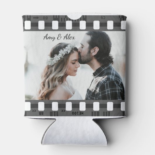 トレンディーフィルムリール映画パーソナライズされた写真枠 缶クーラー (裏面)