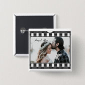 トレンディーフィルムリール映画パーソナライズされた写真枠 缶バッジ (正面&裏面)