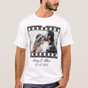 トレンディーフィルムリール映画パーソナライズされた写真枠 Tシャツ