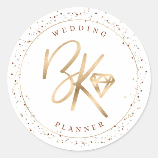 トレンディーフェイクゴールドフォイルカスタム紙吹雪会社のロゴ ラウンドシール (正面)