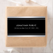 トレンディーフェイクシルバーブラックモダングラマー出荷 ラベル (インサイチュ)