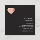 トレンディーフェイクバラゴールドフォイルハートピンク美しい スクエア名刺 (裏面)