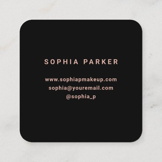 トレンディーフェイクバラ金ゴールドオンブラック |モノグラム スクエア名刺 (裏面)