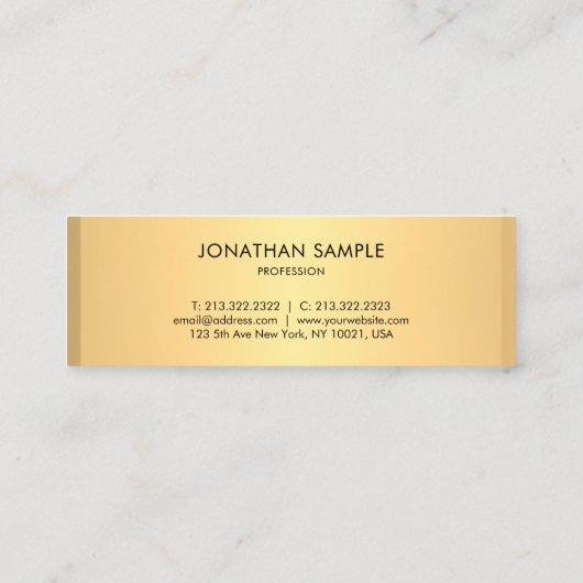 トレンディーフェイクモダンシンプルテンプレートエレガント スキニー名刺 (裏面)