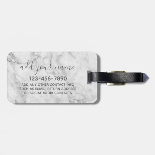 トレンディーフェイク大理石の模様(正方形モノグラム) ラゲッジタグ (裏面横)