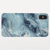 トレンディーフェイク大理石テクスチャ青灰色トーン Case-Mate iPhoneケース (裏面(横))