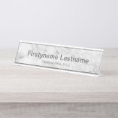 トレンディーフェイク大理石パターンエグゼクティブ名タイトル デスクネームプレート (正面)