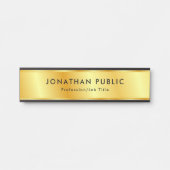 トレンディーフェイク金ゴールドエレガントモダンテンプレート サインプレート (正面)