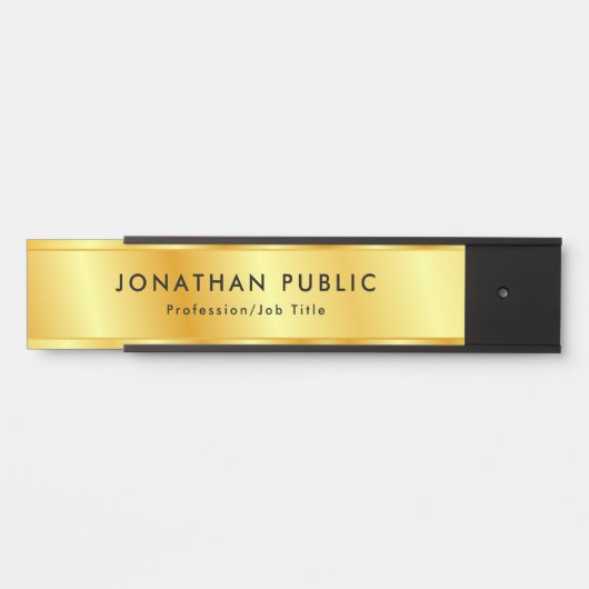 トレンディーフェイク金ゴールドエレガントモダンテンプレート サインプレート (正面)