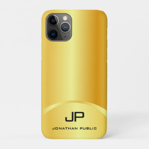 トレンディーフェイク金ゴールドエレガントモノグラムモダンテンプレート iPhone 11 PROケース