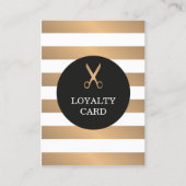 トレンディーフェイク金ゴールドストライプのグレイヘアロイヤリティカード ロイヤリティカード (正面)