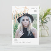 トレンディーフェイク金ゴールドスパークルグラッド発表/招待状 招待状 (スタンド正面)