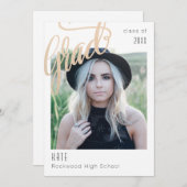 トレンディーフェイク金ゴールドスパークルグラッド発表/招待状 招待状 (正面/裏面)