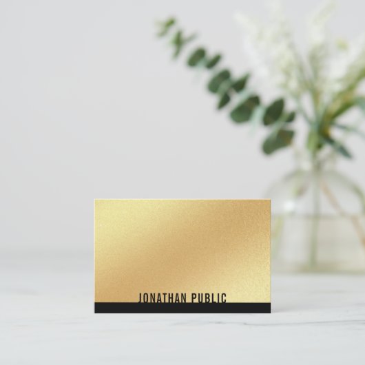 トレンディーフェイク金ゴールドテンプレートプロフェッショナルモダン 名刺 (スタンド正面)