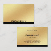 トレンディーフェイク金ゴールドテンプレートプロフェッショナルモダン 名刺 (正面/裏面)